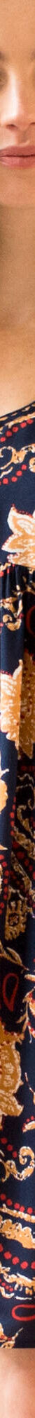 Korte jurk met V-hals, 'boho' print (marine / karamel) Korte jurk met V-hals, 'boho' print (marine / karamel)